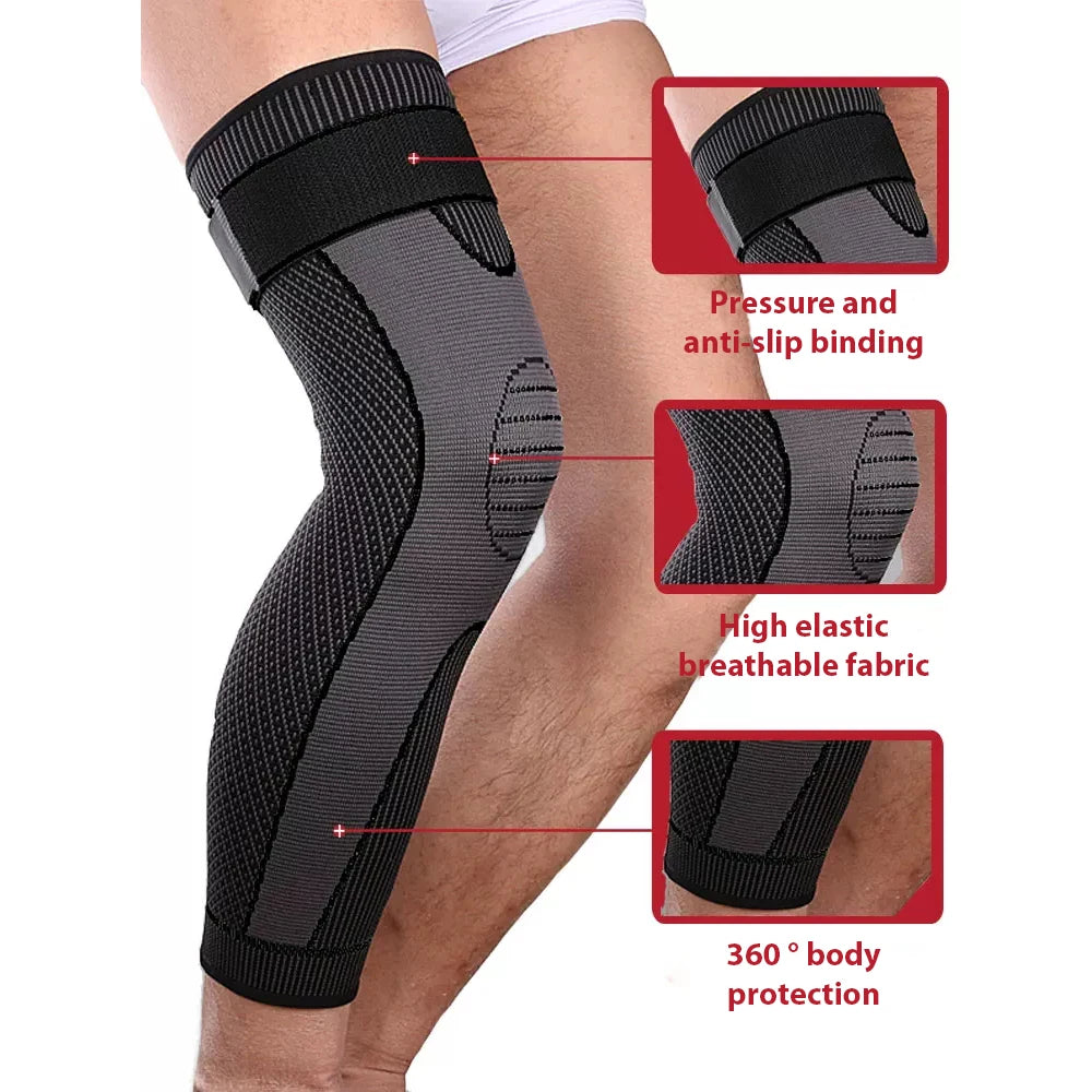 Extra Long Leg Braces Knee Sleeve for Basketball, Football, Knee Pain, Working Out, Joint Pain, Arthritis, Running