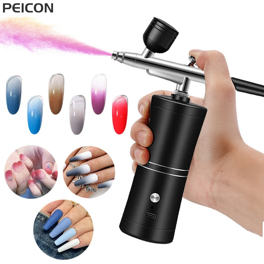 Airbrush Nail With Compressor Portable AirBrush Compressor Kit For Nails Art Paint Cake Crafts Air brush Compressor Nails Spray