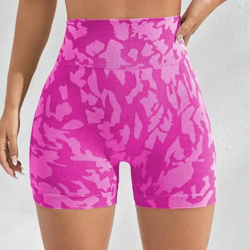 Women's Three-Piece Tie Dye Hip Lift Sexy Yoga Shorts Running Exercise Fitness Shorts