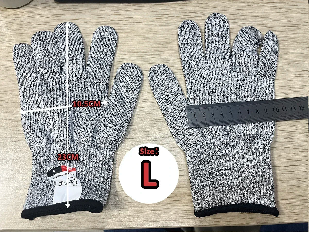 NEW Arrivals XXS-XL Size Level 5 Safety Anti Cut Gloves High-Strength Industry Kitchen Gardening Anti-Scratch Anti-Cut Glass Cutting Multi-Purpose Top Quality Class 5 Gloves