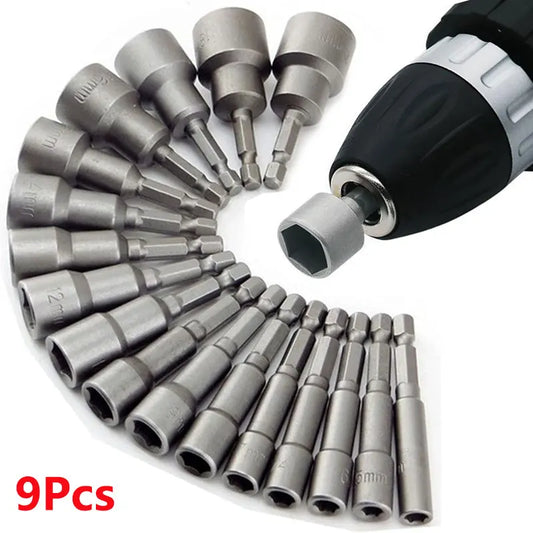NEW Arrivals 9PCS/Set 5mm-13mm Hex Sockets Sleeve Nozzles Nut Driver Set Screwdriver Set Schroevendraaier Set Bits Sets Tools Socket Wrenches