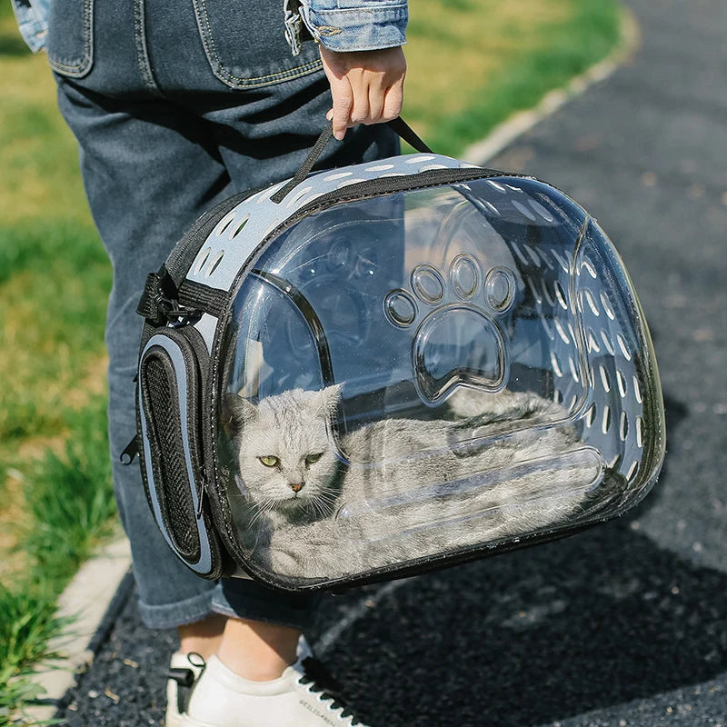 Dog Cat Travel Cage Handbag Breathable Cat Travel Outdoor Handbag Portable Breathable Pet Carrier Backpack