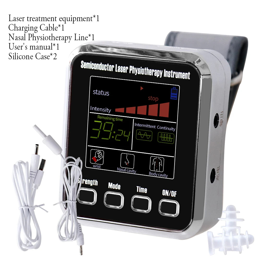 NEW Arrivals Laser Physiotherapy Wrist Diode LLLT For Diabetes Hypertension Rhinitis Multi-Functions Treatment 12 Laser Diabetic Watch Laser Sinusitis Therapy Watch Medical Health Care Supplies