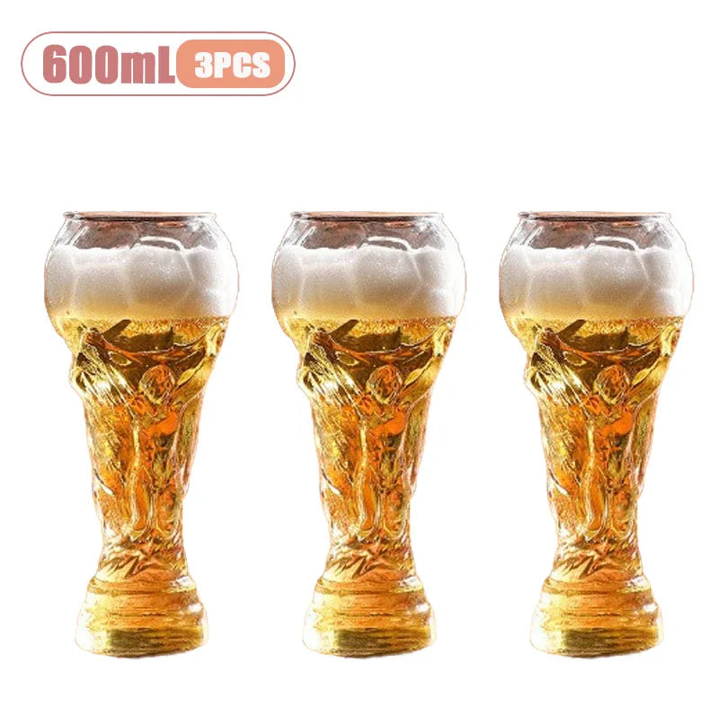 2026 World Cup 5 PCS Set 600ml Creative Football Shaped Beer Mug Large Capacity Unique Bar Pub Night Club Hotels Restaurants Collectible Glass for Drinks Gift for Soccer Fans Drinkware Barware Accessories