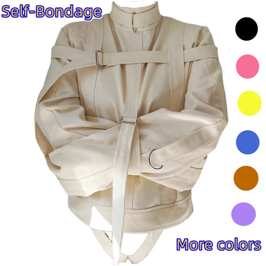 Heavy Duty Canvas Straitjacket BDSM Self Bondage Gear Body Restraints Suit Straight Jacket Device Men Woman