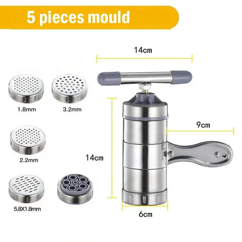 NEW Set Alloy  Steel Noodle Maker With 5 Models Manual Noodles Press Pasta Machine Kitchen Tools Vegetable Fruit Juicer Cutter Slicer Home Kitchenware Accessories Cooking Tools Sets