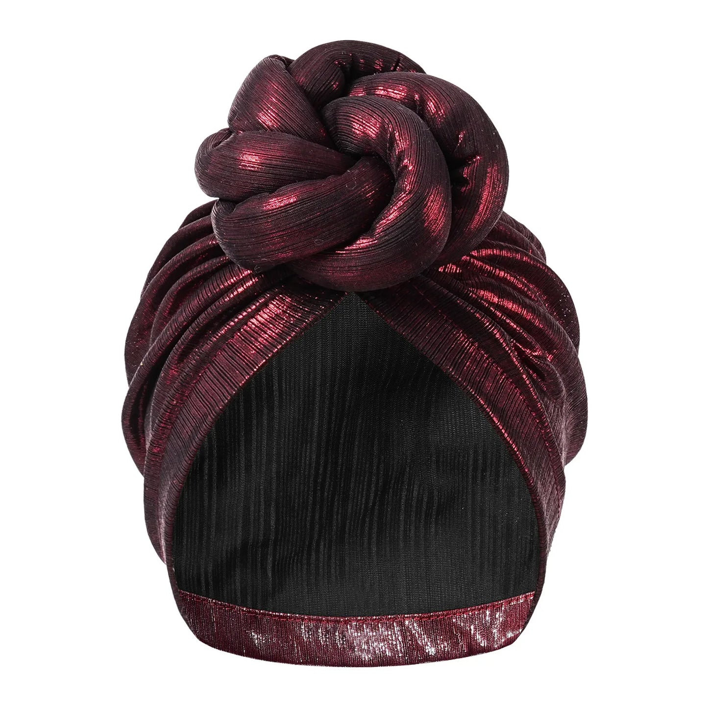 12 Colors Ice Silk Luxury Bonnet For Women Turban Hat Hot Ice Silk Quick-Drying Breathable Laser Personality Trend Ethnic Flower-Wrap Knotted Cap female