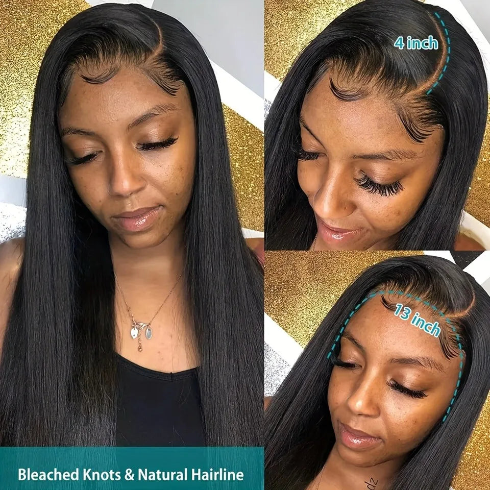 8-40inch 13x4 HD Lace Front Natural Human Hair Wig Brazilian Straight Lace Front Human Hair Wigs For Women Glue-Less Wigs On Clearance Sale Women Hair Care Supplies