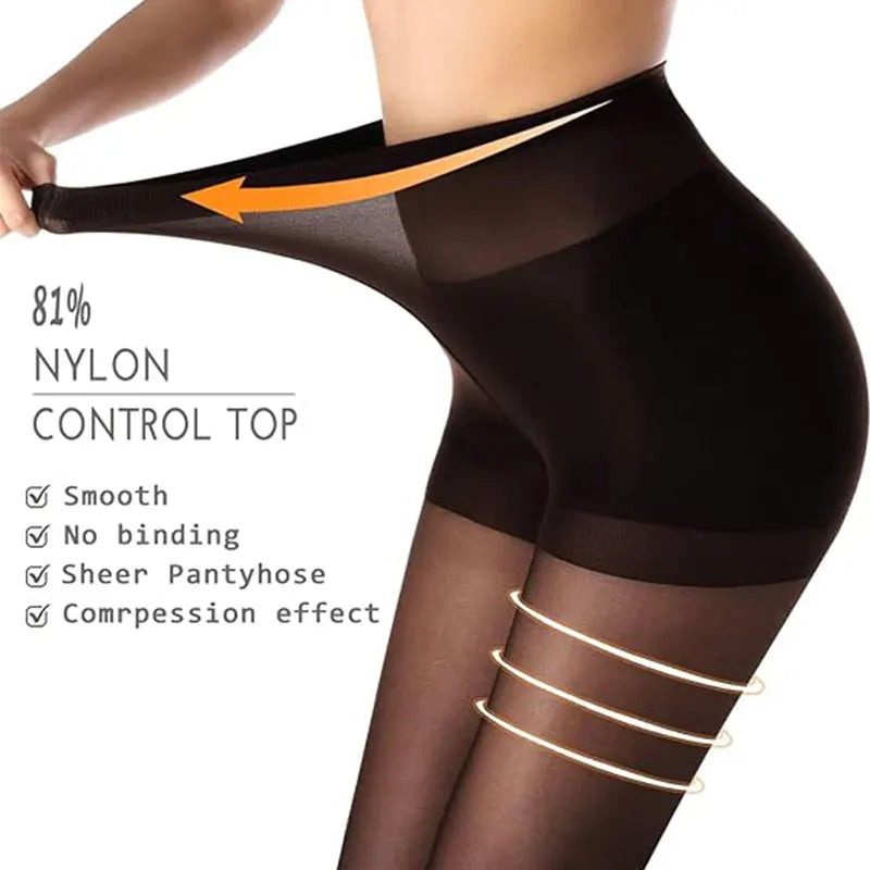 2 Pcs Set Female  High Elasticity Anti Hook Wire Stockings Women Sheer Tights with Control Top 20D Nylon Good Elastic Pantyhose