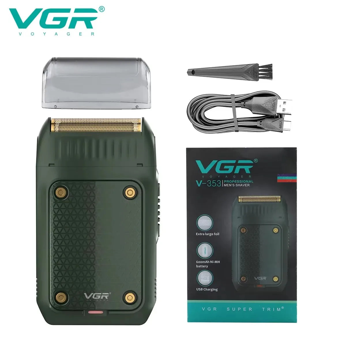 NEW Arrivals Powerful VGR Razor Electric Shaver Professional Hair Trimmer Rechargeable Razors Portable Beard Trimmer Outdoor Travel Business Trip Hotel Mini Hair Shaver for Men V-353 Men Grooming Accessories