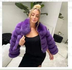 NEW Arrivals S-3XL 5 Colors Women Faux Fur Coats Fox Short Coat Turn Down Collar Zipper Full Sleeve Thick Warm Open Stitch Elegant Splice Autumn Winter Snow Outerwear Ladies Girls Luxury Fashion Clothing Supplies