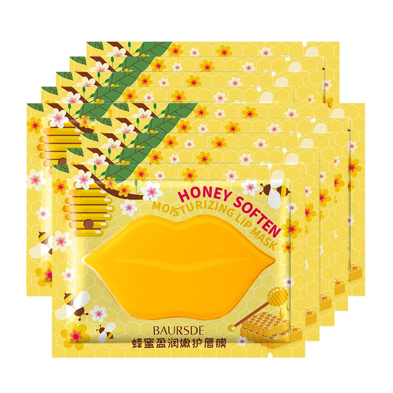 NEW Arrivals 10pcs/lot Korean Lip Mask Honey/Aloe/Honey Peach Collagen Nourishing Lip Mask  Moisturizing Fruits Essence Firming Anti Wrinkle Lip Patch Korean Skin Care Products