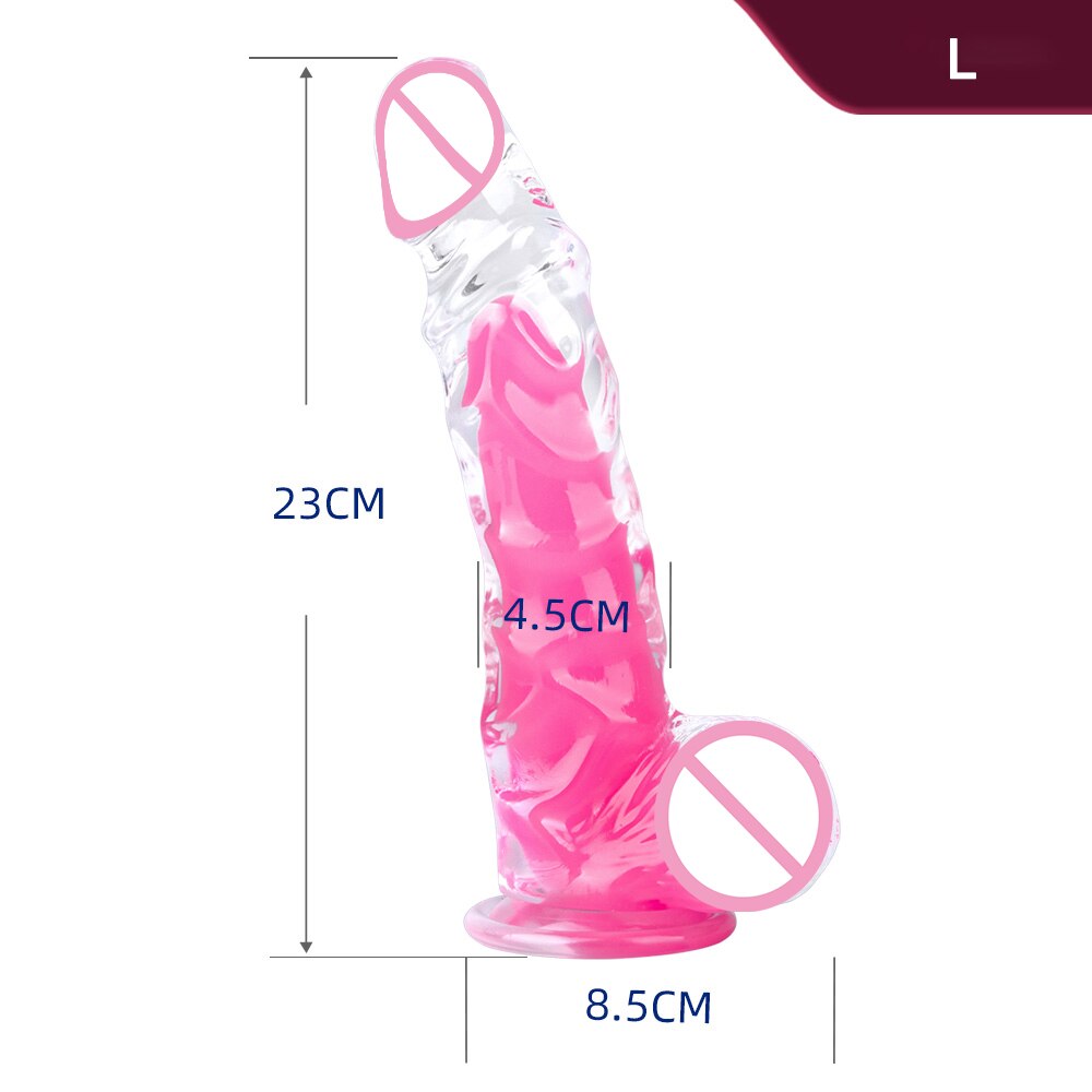 Adult 10 Inch Thick Soft Two Colors Transparent Toy for Female