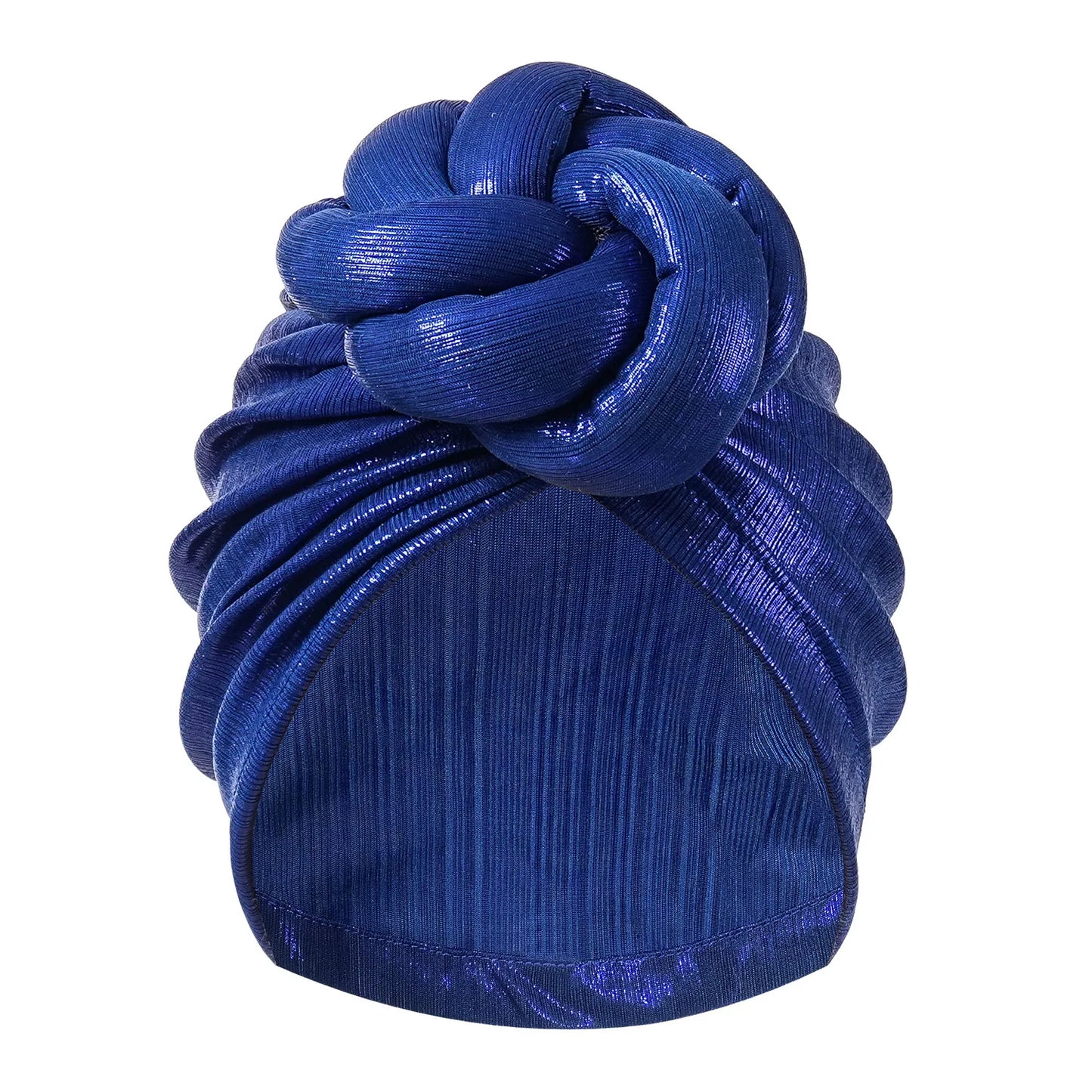 12 Colors Ice Silk Luxury Bonnet For Women Turban Hat Hot Ice Silk Quick-Drying Breathable Laser Personality Trend Ethnic Flower-Wrap Knotted Cap female