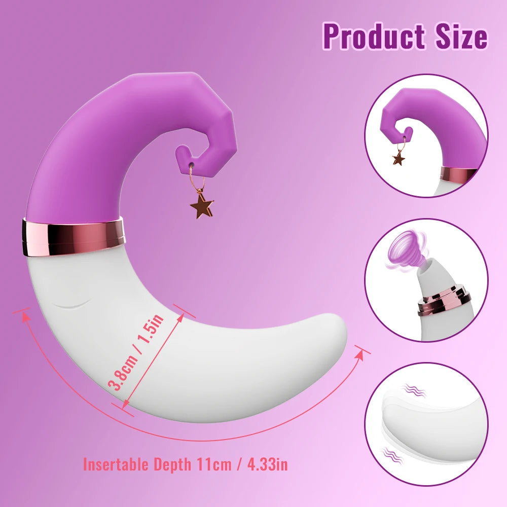 Sucker Nipple Vibrator for Women Clitoral Sucking Vacuum Stimulator Dildo Female Sex Toys Goods for Adults Moon Decorate