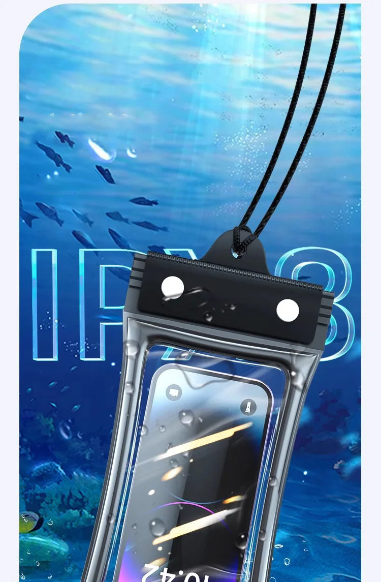 3 PCS Set IPX8 Waterproof Floating Airbag Swim Diving Bag Phone Case For iPhone 11 12 13 14 Pro Max Samsung S23 S22 Xiaomi 13 Huawei Cover