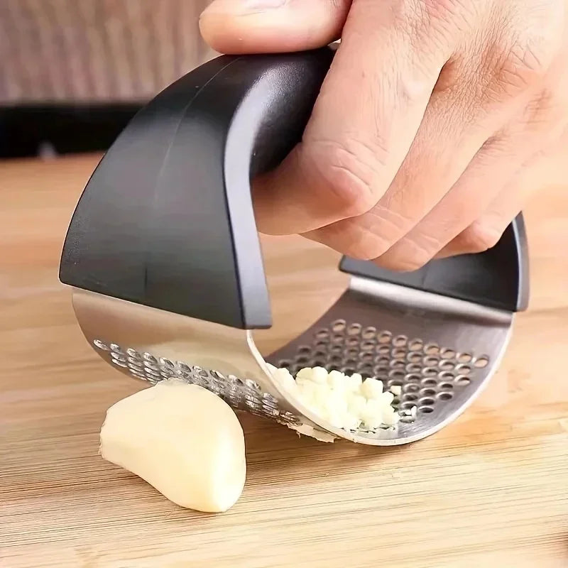 NEW Arrivals 9 PCS Set Stainless Steel Washable Garlic Press, Thickened Garlic Clip, Household Garlic Puree Grinder, Garlic Mortar, Kitchen Tools Set