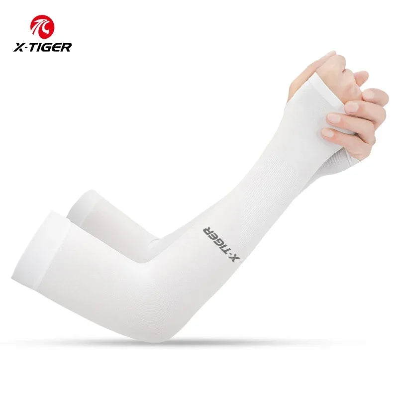 NEW Arrivals 2 Pair Set Cycling Outdoor Running Fitness Gym  Arm Sleeves Ice Fabric  Anti-UV Sunscreen Running Cycling Sleeve Arm Warmers Women Men Sports Accessories Supplies