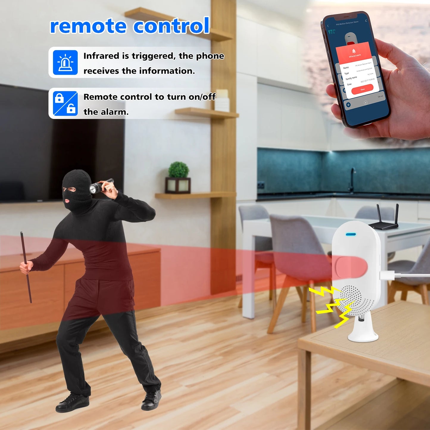 TUYA WiFi Home Burglar Sensor Infrared Alarm Motion Detector PIR Sensor Smart Life APP Security Protection Remote Monitor APP