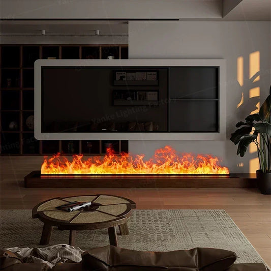 NEW!!!! Modern 3D Atomized Fireplace APP Control Touch Switch Colorful Flame ECO LED Lights Source Decorative Intelligent Water Vapor Fireplace Heater Supplies Living Room Bedroom Home Decoration Winter Heating Products