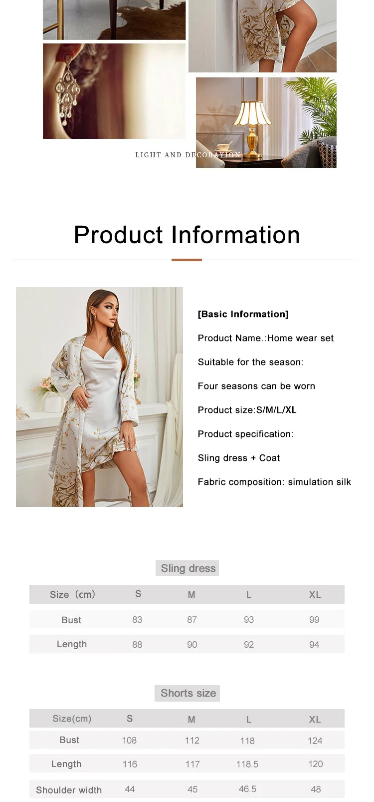 NEW Arrivals 2PCS Set S-XL,  6 Colors Women's Luxury Nightgown Women's Pajamas Satin Dress Sexy Slip Dress Women's Silk Honeymoon Robe Satin Woman Nightie Home Suit for Women