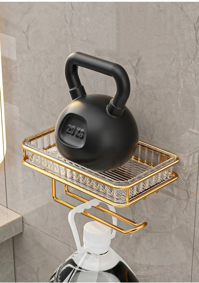 Light Luxury Bathroom Roll Paper Holder Tissue Box Free Punching Wall Hanging Toilet Organizer Phone Stand Bathroom Accessories