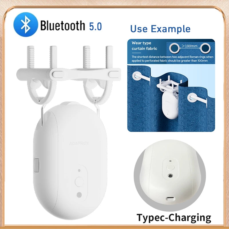 Robot Curtain Motor with Hooks Bluetooth/Zigbee APP Control Smart Device Drapes Curtain Pusher Robot TUYA Rail Curtain Robot Support Voice Control Home Smart Life Devices