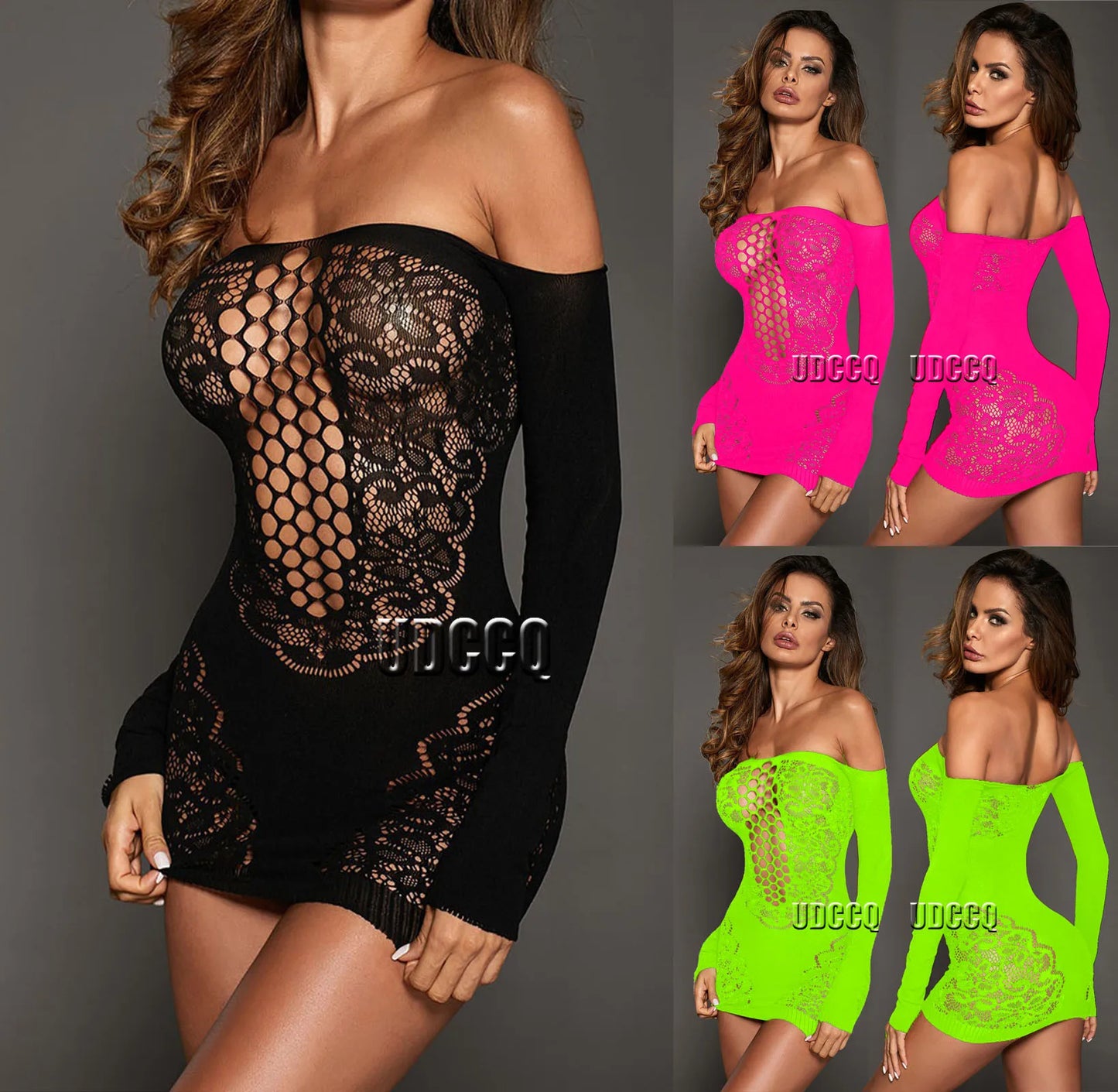 Lingerie Sexy Hot Erotic Hot Baby doll Sexy  Lace Hot Erotic Lingerie Plus Size Underwear Chemise Long Sleeve Intimates DRESS W358