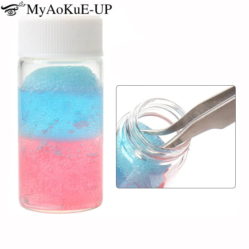 NEW Yellow Red Eyelash Tweezers Cleaner Lash Glue Extension Supplies Cleaning Sponge Eyelashes Glue Remover Tweezers Cleaner Makeup Tools