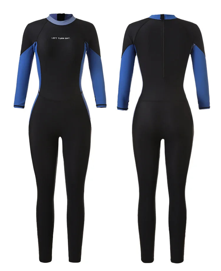 M-4XL Plus Size Full Body Conservative Wetsuit Diving Scuba Surfing Top Quality Long Sleeve One Piece Underwater Swimsuit for Women Zipper Wetsuit Slimming Thermal Vacation Swimming Costume Diver Suit