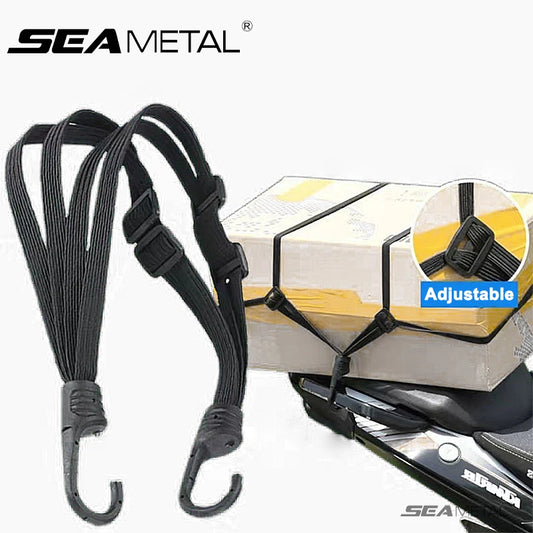 NEW Arrivals Bicycle  Motorcycle Back Seat Helmet Strips Elastic Rope Motorcycle Helmet Fixed Strap Adjustment Fix Rope Goods Strap 60cm/90cm Sports Supplies