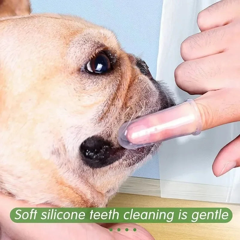 30 PCS Set Super Soft Pet Finger Toothbrush Teddy Dog Brush Bad Breath Tartar Plaque Treatment Teeth Care Tool Dog Cat Cleaning Silicone Gel Pet Cleaning Supplies
