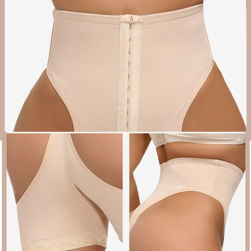 S-6XL Plus Size Women's Butt Lift Shaper Beige/Black Color Panties Hollow Out Tummy Control Hook Underwear Booty Enhancer Push Up Shapewear Ladies Underwear Apparel Accessories