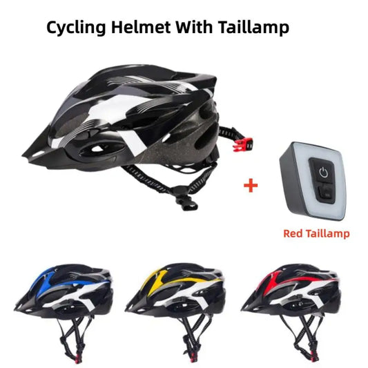 MTB Mountain Bike Helmet With Taillamp Safety Bicycle Motorcycle Hat Caps female male EPS Foam Cycling Equipment