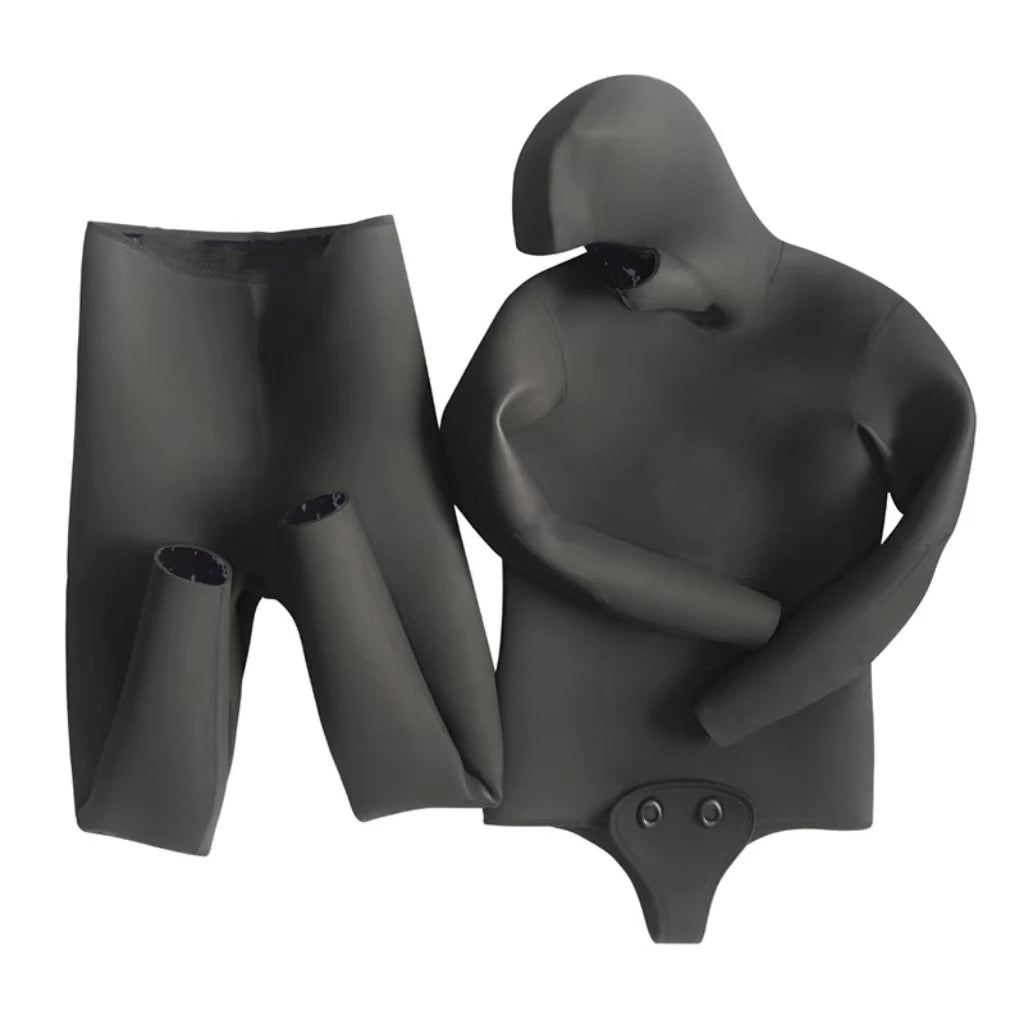 NEW S-3XL Plus Size 3mm/5mm Professional 2PCS Set Spearfishing Wetsuit Camouflage Open Cell Neoprene Free Diving Suit Full Suit  Men Hooded Snorkeling Suits Sports Kayak Swimming Diving Sets