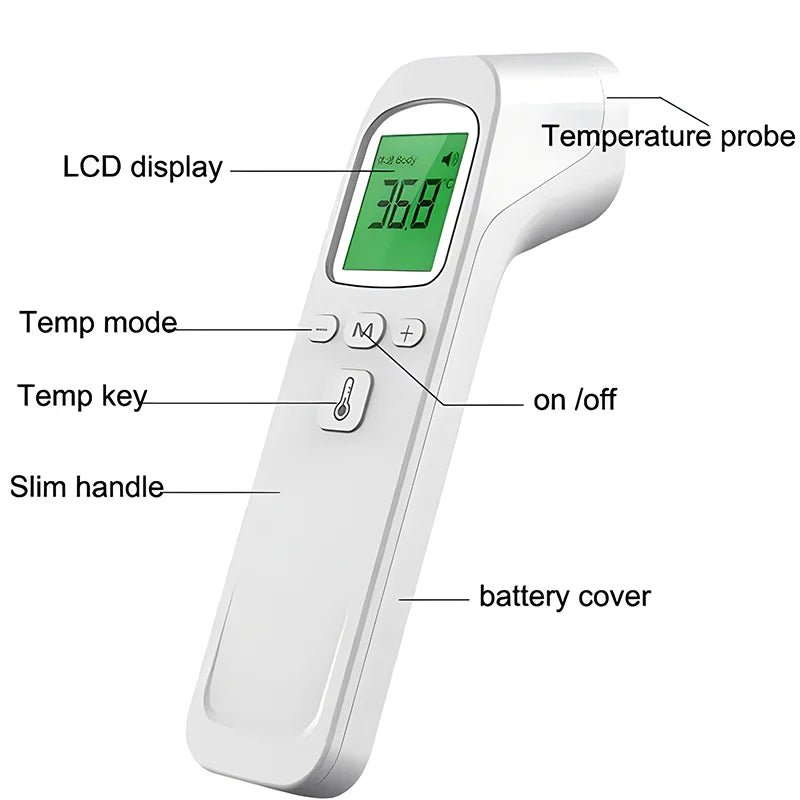 2 PCS Set USB Kids Infant Finger Oximeter Or Non Contact Infrared Forehead Thermometer Digital LCD Fever Detector Heart Rate SpO2 Electronic Monitor Medical Devices Health Care Supplies.