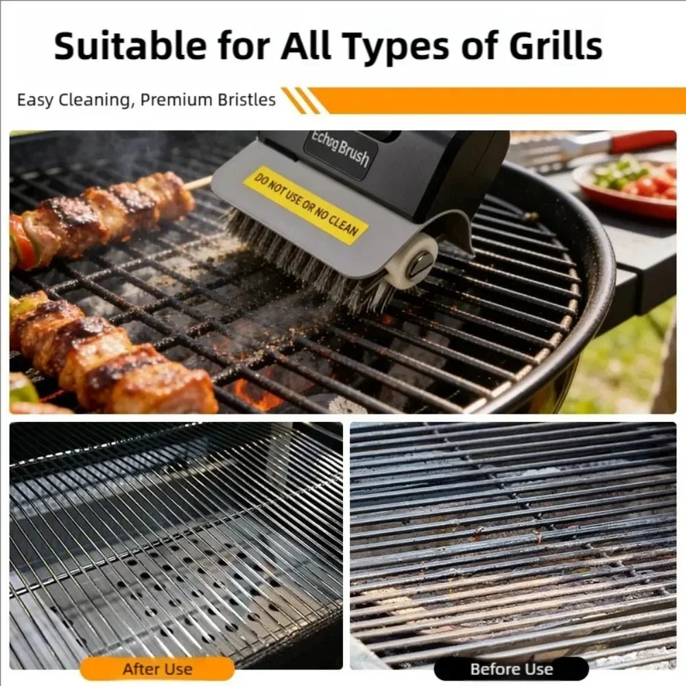 NEW Set Rechargeable Wireless Cleaning Brushes 2000mAh Electric Stainless Steel BBQ Brush Outdoor Barbecue Grill Brush + Gloves Fabric Cleaner Outdoor Camping  Garden Picnic Cleaning Tools Set