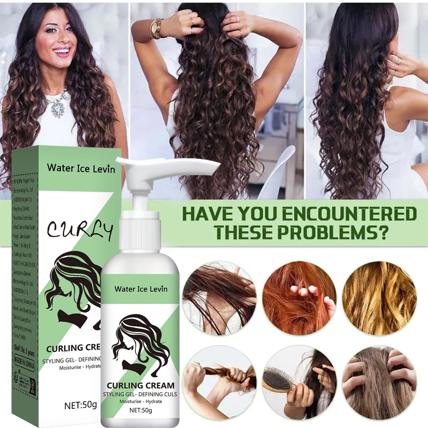 NEW Curly Hair Styling Korean Cream, Moisturizing and Smoothing Formula, Enhances the Elasticity and Shine of Curly Hair, Easy to Set Women Hair Care Accessories