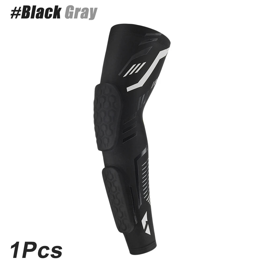 M-2XL Plus Size Professional Padded Arm Sleeves, Youth and Adult Elbow Forearm Crashproof Pads for Cycling Football Basketball Volleyball Soccer Women Men Sports Clothing Accessories
