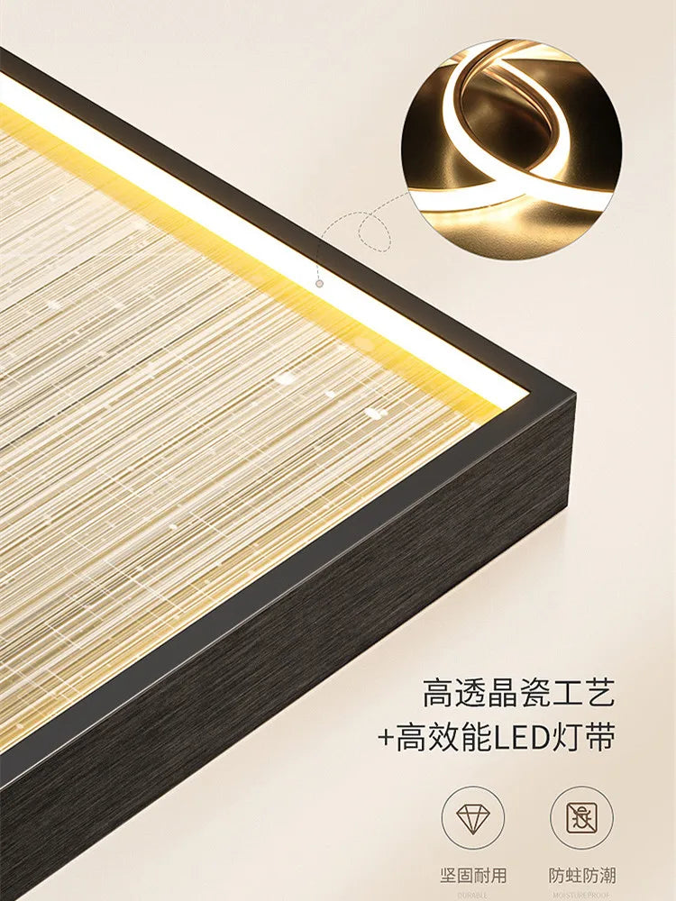 Entrance Decoration Light Painting Moon Corridor Hanging Painting Light Sea Home Living Room Mural Light Ocean Waves Wall Lamp