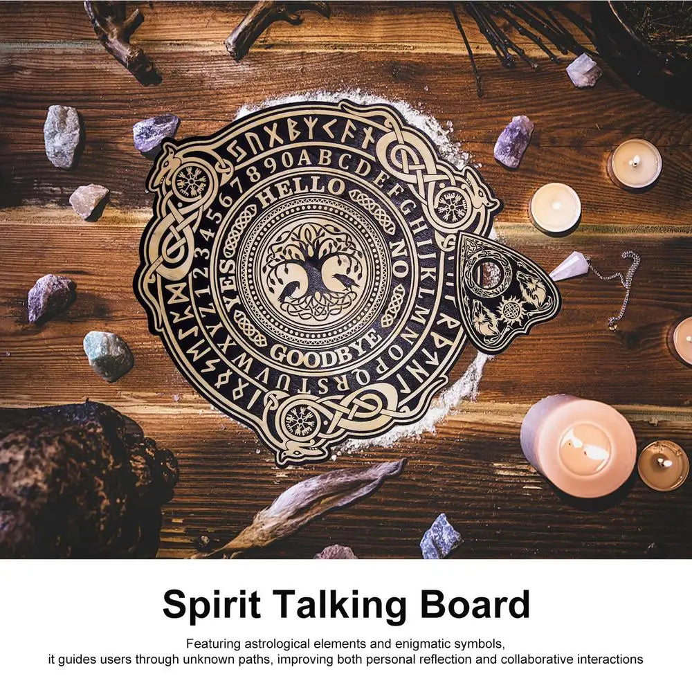 NEW Paranormal Spirit QUIJA Board Wood Talking Board Eagle/Tree/Scull for Divination Tabletop Decision-Making Aid Entertainment Prop for Group Games Gathering Fun