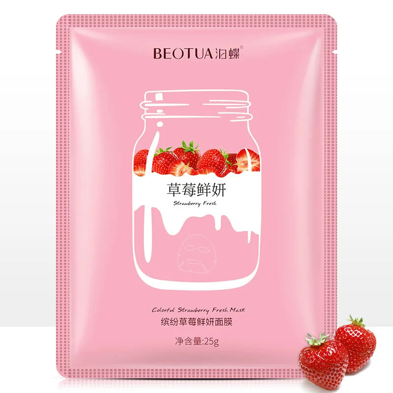 NEW Arrivals 15PCS Korean Set BIOAQUA Fresh Fruit Face Mask Anti Wrinkle Hyaluronic Acid Hydrating Skincare Sheet Masks Women Facial Mask Skin Care Korean Cosmetic Products
