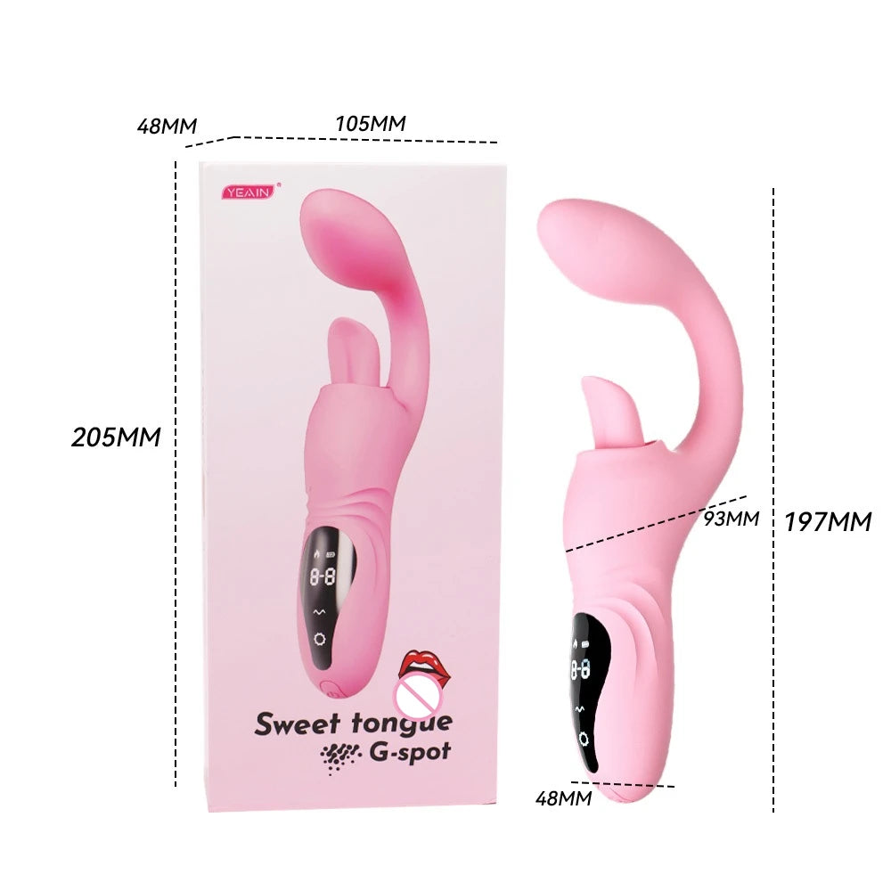 360 Degree Curved Smart Touch Heating Tongue Licking Clitoral Soft Vibrator G-Spot Clitoris Masturbation Tool for Women Sex Toys Vibration Sex Toy Supplies