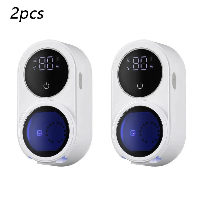 2 PCS Set Toothbrush Sterilizer Intelligent Wall Mounted Fully Automatic Sensing Ultraviolet Sterilization No Punching Toothbrush Holder Oral Hygiene Accessories Bathroom Supplies