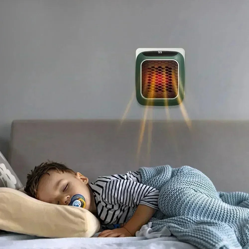 800W Mini Heater, PTC Ceramic Fast Heating Bathroom Heater with Remote Control, Wall Mounted Electric Heater for Indoor Use