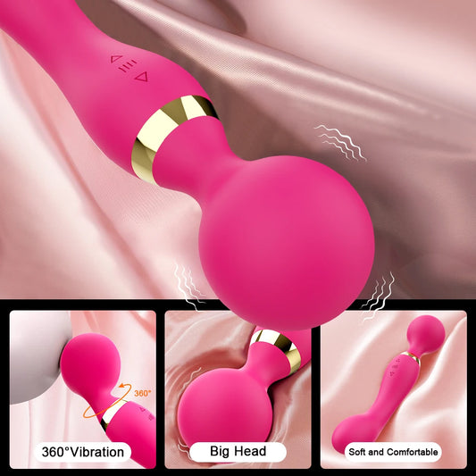 Powerful Dildo Vibrator for Women Clitoris Stimulator 2 Motors AV Magic Wand Vagina Massager G Spot Female Sex Toy Adult Goods