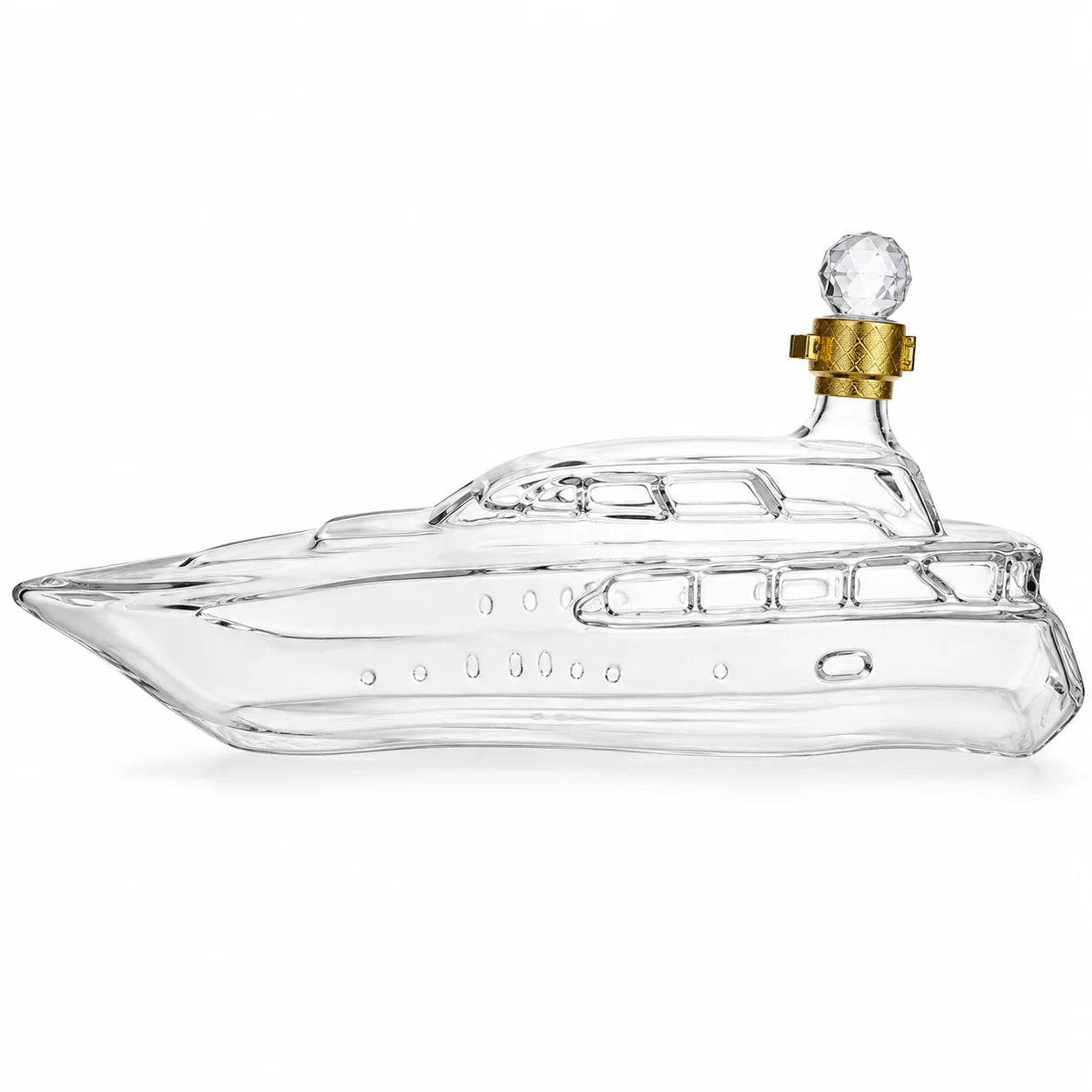 1000ml Luxury Yacht  Whiskey Crystal Decanter, High Borosilicate Glass Liquor Bottle with Crystal Stopper, Novelty Bourbon Scotch Decanter Home Hotels Bars Pubs Restaurants Barware Supplies