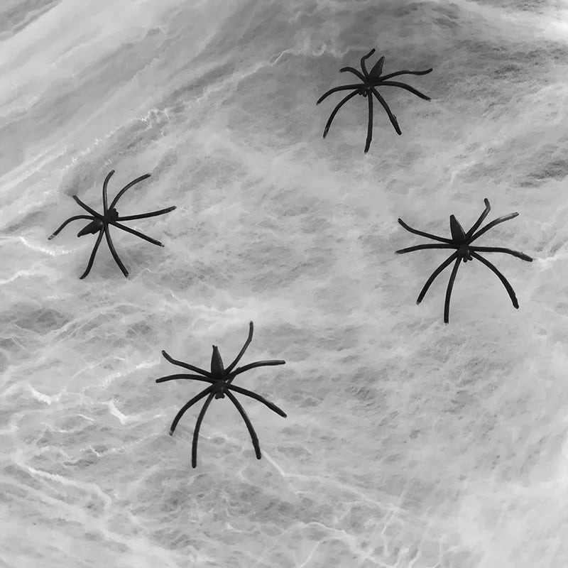 20PCS Halloween Scary Party Decor Stretchy Spider Web Cobweb Cotton Horror Halloween Decoration for Bar Haunted House Scene Props