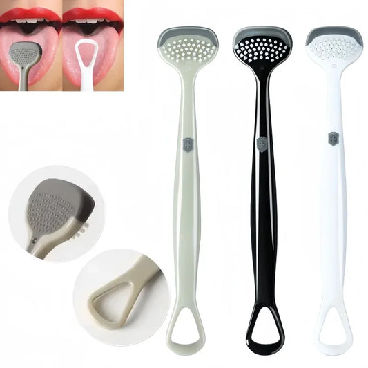3 PCS Set Multifunctional Silicone Tongue Coating Cleaner Oral Cleaning Home Outdoor Travel Tongue Brush Reusable Three-Effect Tongue Scraper Oral Cleaning Hygiene Safe Soft Reassuring Tool