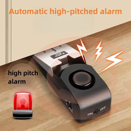 NEW Arrivals 2PCS Set 125dB Door Arrester Alarm Household Safety Protection Anti-Theft Burglary Alarm System, Door Gap Door Gear Used for Hotel Women Living Alone Home Office Security Supplies